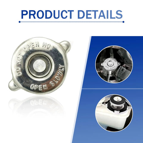 16 PSI Universal Radiator Cap With Tight Seal Waterproof and Leakproof Safety Water Tank Lid for Most Cars Silver