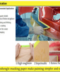 Pro-Grade Pre-Taped Masking Paper With Built-In Painter Tape 20 Inch Wide By 90 Feet Long 2 Pack in use on car bumper