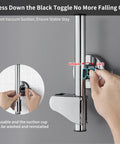 Wall Mounted Shower Head Holder With Adjustable Bracket And Strong Suction Cup Relocatable Shower Wand Mount for Easy Installation