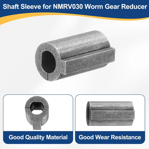 Shaft sleeve for NMRV030 worm gear reducer; steel cylindrical adapter with 6.35mm shaft to 11mm bore (side view)