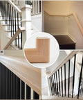 Premium Grade Six Foot Red Oak Handrail Kit With Rock Solid Brass 90 Degree Arms And No Sweat Wall Mount Setup Plus Complete Hardware For Quick Indoor Stair Renovations, showing various angles of installation.