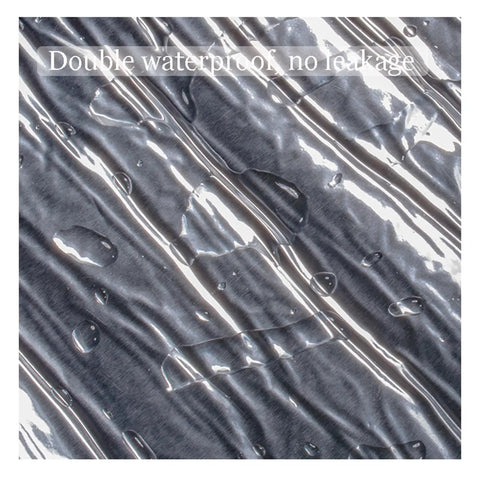 Close-up of Premium Synthetic Roof Underlayment Roll With Aluminum Foil Bitumen Tape showing waterproof surface with water droplets.