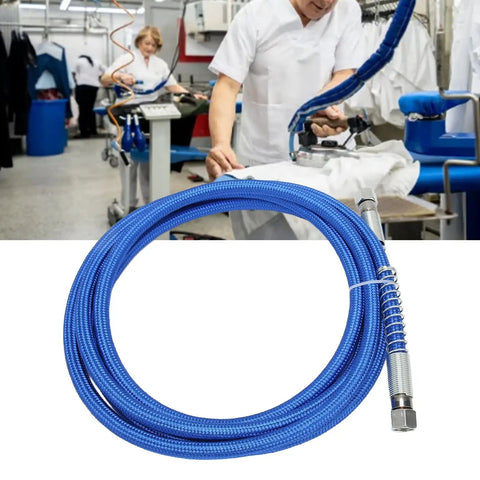 Blue Silicone Steam Hose 9.8ft for steam irons and boilers, flexible rubber steam line for sewing and garment pressing