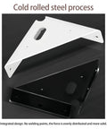 Set Of 4 Beefy Heavy Duty Gusset Joints For Furniture And Shelves With Trapezoid Corner Braces and Bracket Fasteners, Black Finish
