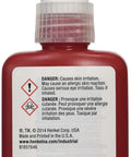 Back of Red Threadlocker For High Temp Applications 50 Ml Bottle 272 Formula showing warning labels and barcode.