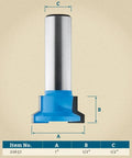 Top Shelf Drawer Lock Router Bit One Inch By Half Inch Shank Solid Carbide Tipped woodworking tool dimensions and design.