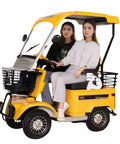 Kickin Up Dust 4 Wheel Electric Golf Cart Sweet Comfort Mobility Scooter for Mature Riders with two passengers.