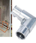 1/2 Inch 90 Degree EMT Inside Corner Pull Elbow Conduit Fitting for wire routing with sleek zinc alloy design.