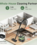 2 In 1 Steam Cleaner And Handheld Mop With 37 Slick Attachments For Spotless Hardwood Tile Floors Kitchen Bath And Cars Easy Setup in a modern home interior.