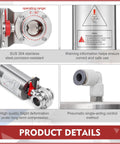 Image showing a Sanitary 1.5 Inch Butterfly Valve With SS304 Stainless Steel Pneumatic Actuator Single Acting A Real Workhorse For Food Processing Beverage Pharma And Biotech Applications Corrosion Resistant Durable And Easy To Install, highlighting its corrosion-resistant stainless steel body and operational details.