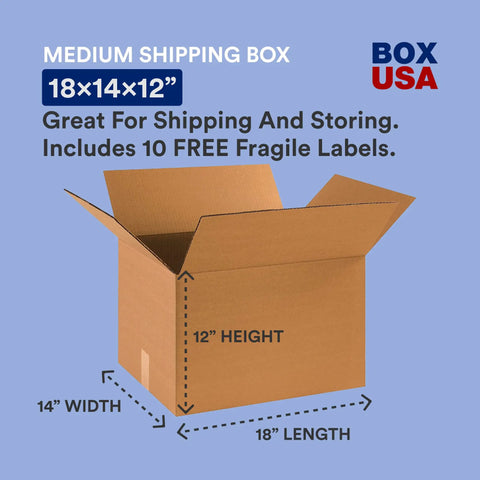 Move In Ready Grab And Go Medium Corrugated Cardboard Moving Boxes 20 Pack 18 X 14 X 12 Inches For Shipping Packing Storage Ideal For Apartment Home Office Books Clothes And More