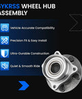 Front Wheel Bearing And Hub Assembly For Toyota Prius 2004 Through 2009 L4 1.5L Electric And Gas, 5 Lug, Two Piece Set