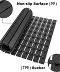No Sweat Non Slip Shower Mat For Tub, Heavy Duty Premium TPE Bathtub Rug showing non-slip surface and suction design.
