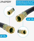 3/8-inch vacuum hose with brass 3/8 x 3/8 fittings, black, 5 ft.
