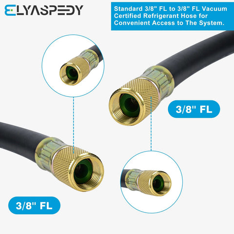 3/8-inch vacuum hose with brass 3/8 x 3/8 fittings, black, 5 ft.