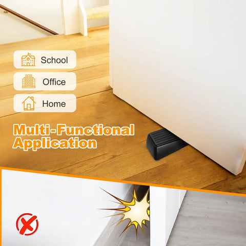 Four Pack Built Tough Heavy Duty Door Stoppers Zinc Alloy Wall Protector With Non Slip Surface Wedge for multi-use in various settings