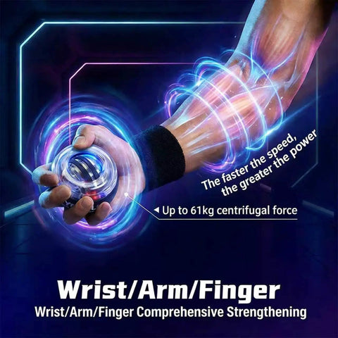 Wrist Torque Ball Hand Exerciser For Forearm And Grip Strength Easy Start Ball With Sleeve Safety Rope Durable Blue Finish Curaball Inspired Home Rehab Gear, wrist exerciser in hand