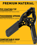 Close-up of Heavy Duty Metal Spring Clamps Set 12 Pc Four Inch Jaw Opening Up To Two And A Half Inches Versatile Clips