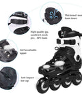 Unisex Inline Skates For Men And Women Fitness Rollerblades For Outdoor Speed Training Beginner Friendly White Size 8.5 Men 9 Women with durable one-piece shell, breathable mesh, and memory foam inner