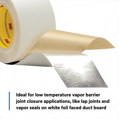 Image of Aluminum Foil Tape 1558HT White for Cold Weather Grip High Tack 2.83 Inch by 50 Yard Five Mil Pack of One