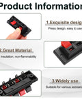 Four Way Spring Terminal Clip Push Release Connector Plate For Speakers, Test Clip WP4-1, highlighting design, material, use