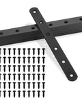 Heavy Duty Black Mending Plate And Straight Brackets Set For Wood And Furniture Repair with screws, alloy steel, rust resistant