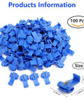 Blue Quick Splice Wire Connectors For 18 To 14 AWG Cables Solderless Snap Wire Joiners Insulated Cold Pressed Crimp Connectors 100 Pieces