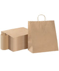 Large Kraft Paper Gift Bags With Handles 100 Pack Brown Eco Friendly Grocery Shopping Retail Takeout Bags Durable Loop Handles