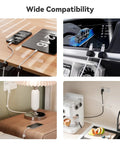 Rotatable Cord Organizer With Super Strong Adhesive Spring Clips For Cables, One Hand Use, Spin It Any Way You Need, Keeps Cords Tidy And Outta The Tangled Mess, Easy Install, Durable Cable Management Solution on desk and car cables