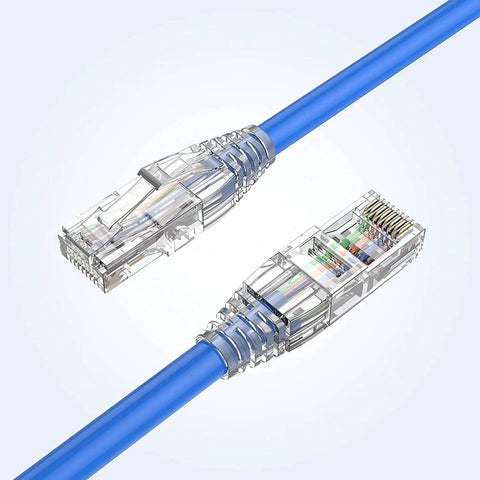 RJ45 Connectors 100 Pack Cat6 Cat5 8P8C Modular Plugs With Relief Boots For Solid Or Stranded Cable 24 To 26 AWG Gold Plated Contacts