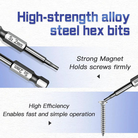 Wood Screws Assortment Kit 175 Pcs Pro Grade Set with hex bits showing strong magnet and efficiency for wood and plastic projects.