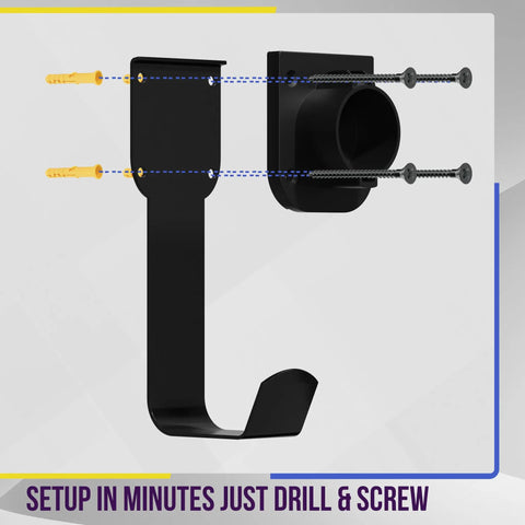 J1772 EV Charger Holder Wall Mount Heavy Duty Steel Cable Organizer with mounting screws for easy installation.