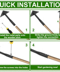 Quick installation guide for 6 Inch Wide Triangle Hoe With 60 Inch Wood Handle Scuffle Hoe For Quick Weeding And Cultivation Beefy Steel Triangle Head Garden Tool For Beds Borders And Lawn Care.