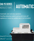 Automatic Condensate Pump For HVAC And Dehumidifiers With Overflow Detection 115 Volt One Fiftieth Horsepower 65 GPH 20 Foot Tubing