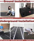 Ground and underground installation steps for Badass Black Acoustic Foam Sound Absorbing Mat For Game Changer Noise Blocking.