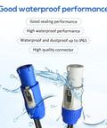 Beefed-Up Heavy Duty 12AWG 3-Pin AC Power Extension Cable, IP65 waterproof connectors with water splashes, 3ft length.