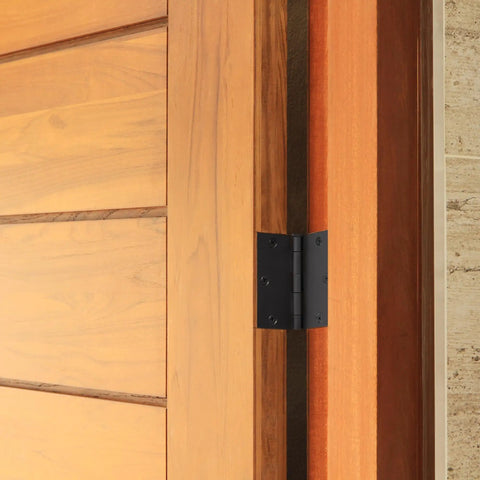 Ten-Pack 3.5-Inch Interior Door Hinges With Square Corners Matte Black Heavy Duty Steel Construction Left Or Right Handed