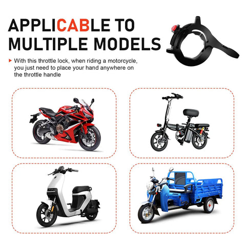 Universal Motorcycle Cruise Control Throttle Lock Waterproof Handlebar Bracket Rock Solid Wrist Saver For Atvs And E Bikes Effortless Long Haul Cruising Gear Grip Tight Black with different motorcycle models.