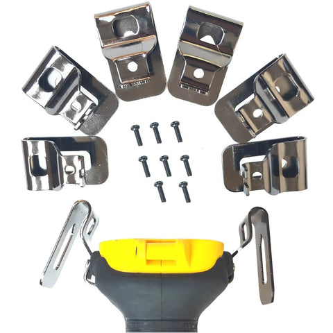 Drill Clip Holster Set For Tool Belts And Impact Drivers, 6 Pack Utility Belt Clips With Holster, screws and stainless steel hooks