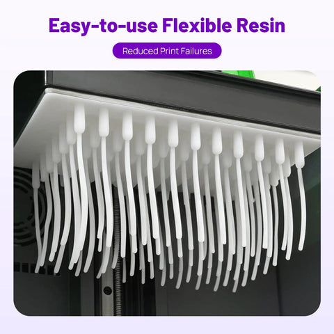 White Flexible 3D Printer Resin With Heavy Duty Tear Resistance And Smooth Rubber Texture Built To Flex Without Snapping For Smoother Prints And Killer Hobby Projects Right Now