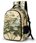 Soft Shadow Neutral Plant Print Unisex Backpack Large Capacity For Everyday Carry Durable Polyester Daypack in side view