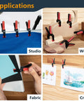 10 Pack Mini Spring Clamps With 1 Inch Opening And Pivoting Jaw Pad used for fabric, studio, wood, and crafts