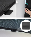 Close-up of Tesla Sunshade Clips Kit For Model 3, Model Y, Model S, Model X And Cybertruck 2025, showing installation and material.