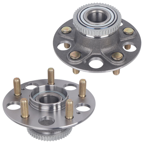 Rear Wheel Bearing And Hub Assembly Set Of 2 For Acura TL 1999 Through 2003 And Honda Accord 1998 Through 2002 Rear 5 Lug With ABS