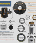 Two Pack Heavy Duty Trailer Hub Kit For 3500 Lb Trailers, 5 Lug 4.5 Inch Bolt Pattern, Fits 1-1/16 To 1-3/8 Inch Spindle 84 Tapered details
