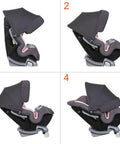 4-In-1 Convertible Car Seat With UPF 50+ Sun Shield Canopy, Height And Angle Adjustable, showing various seat configurations