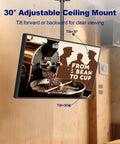 Smooth Operator Commercial Digital Signage Display With Killer 2000 Nits Brightness showcasing 30° adjustable ceiling mount for viewing.