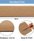 Non Slip Rubber Stair Treads For Wooden Steps Absorbent Black Stair Rugs shown in standard 30x8 inch size with thickness of 0.2 in.