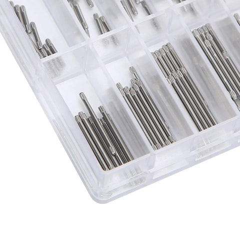 Friction Bar Watch Band Pin Set For Quick Strap Repairs, 304 Stainless Steel 1.2mm Pins in organizer box, 20 sizes