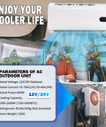 12V DC Truck Cab Air Conditioner With Brushless Motor Split Mini APU Unit for Semi Trucks Parking Cooling shown installed